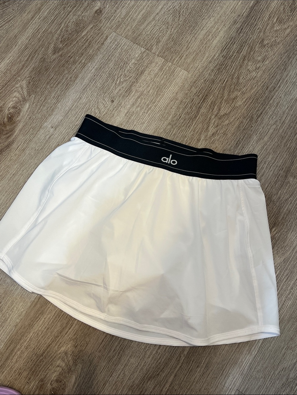 ALO Yoga White Skirt with Black Branded Waistband